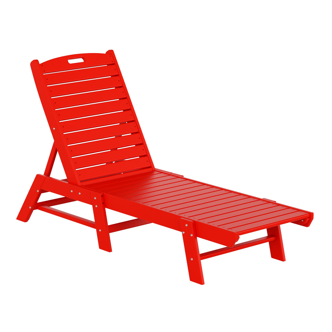 Malibu Poly Reclining Outdoor Patio Chaise Lounge Chair Adjustable