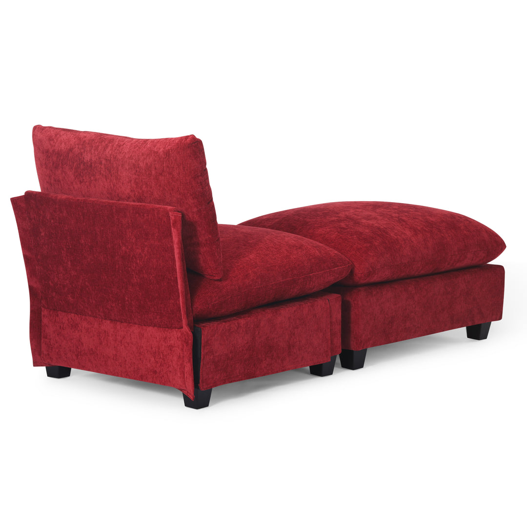 Augusta 68.5" Chenille Upholstered Indoor Chaise Lounge Chair