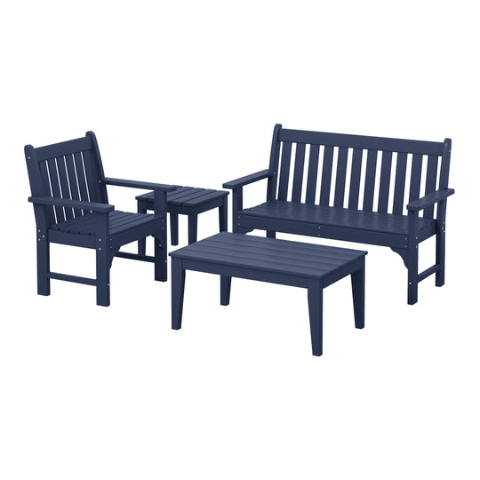 Malibu 4-Piece HDPE Outdoor Patio Furniture Couch Set