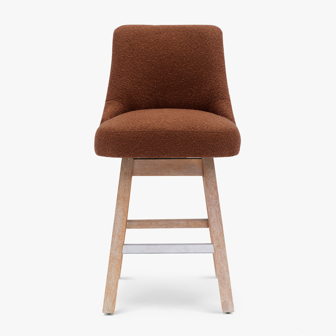 Genevieve 26" Upholstered Swivel Counter Height Bar Stools (Set of 2)