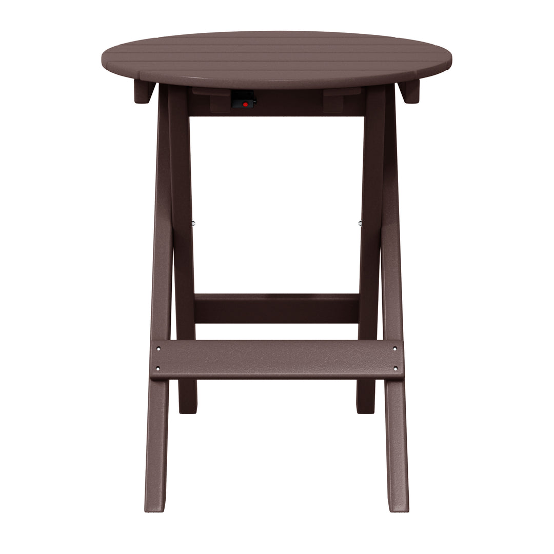 Malibu HDPE Outdoor 24.5 Inch Round Portable Folding Patio Dining Table