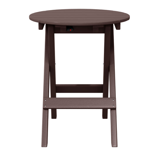 Malibu HDPE Outdoor 24.5 Inch Round Portable Folding Patio Dining Table