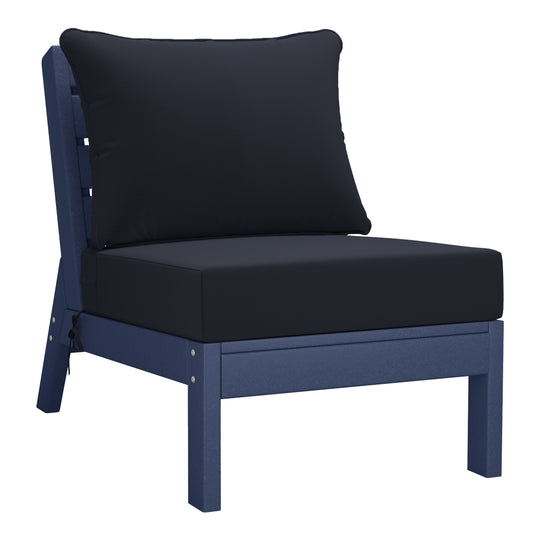 Avalon Outdoor Patio HDPE Sectional Sofa with Patio Cushions