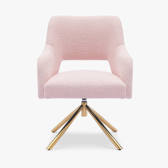 Genevieve Mid-Century Modern Wide Boucle Swivel Accent Arm Chair