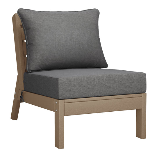 Avalon Outdoor Patio HDPE Sectional Sofa with Patio Cushions