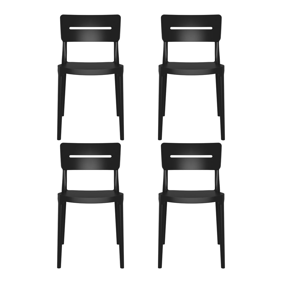 Playa Outdoor Modern Stackable Plastic Patio Dining Chairs (Set of 4)