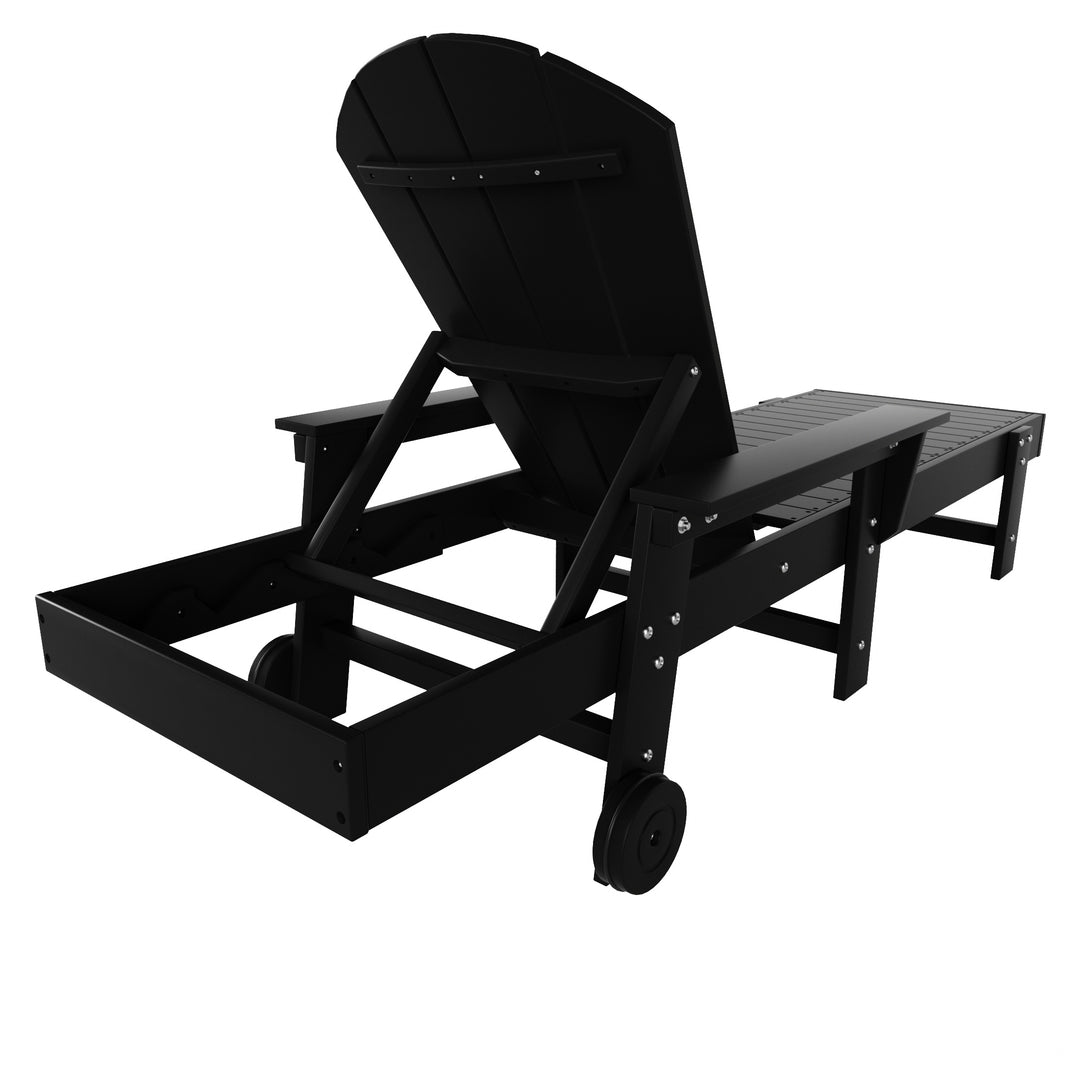 Malibu Reclining Chaise Lounge With Arms & Wheels