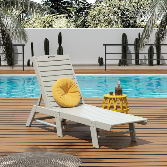 Malibu Poly Reclining Outdoor Patio Chaise Lounge Chair Adjustable