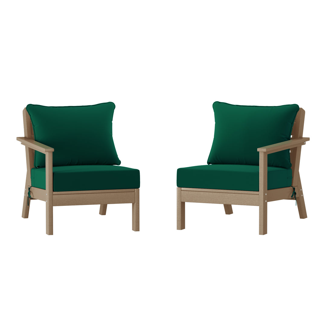 Avalon Outdoor Patio HDPE Loveseat Sofa with Patio Cushions