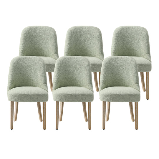 Genevieve Mid-Century Modern Upholstered Boucle Dining Chair (Set of 6)