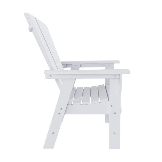 Malibu Outdoor Patio HDPE Plastic Adirondack Dining Chair