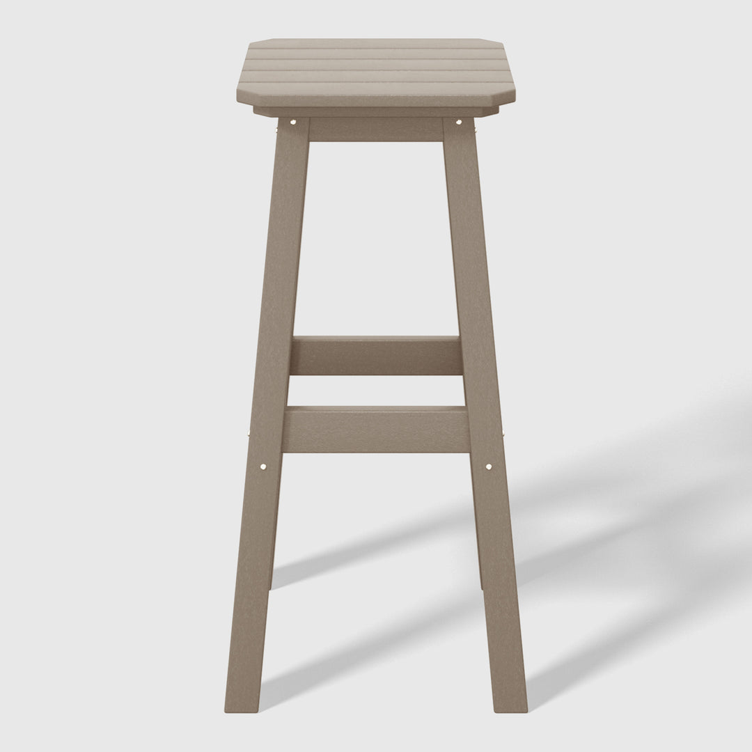 Malibu 29" HDPE Outdoor Patio Square Bar Height Bar Stool