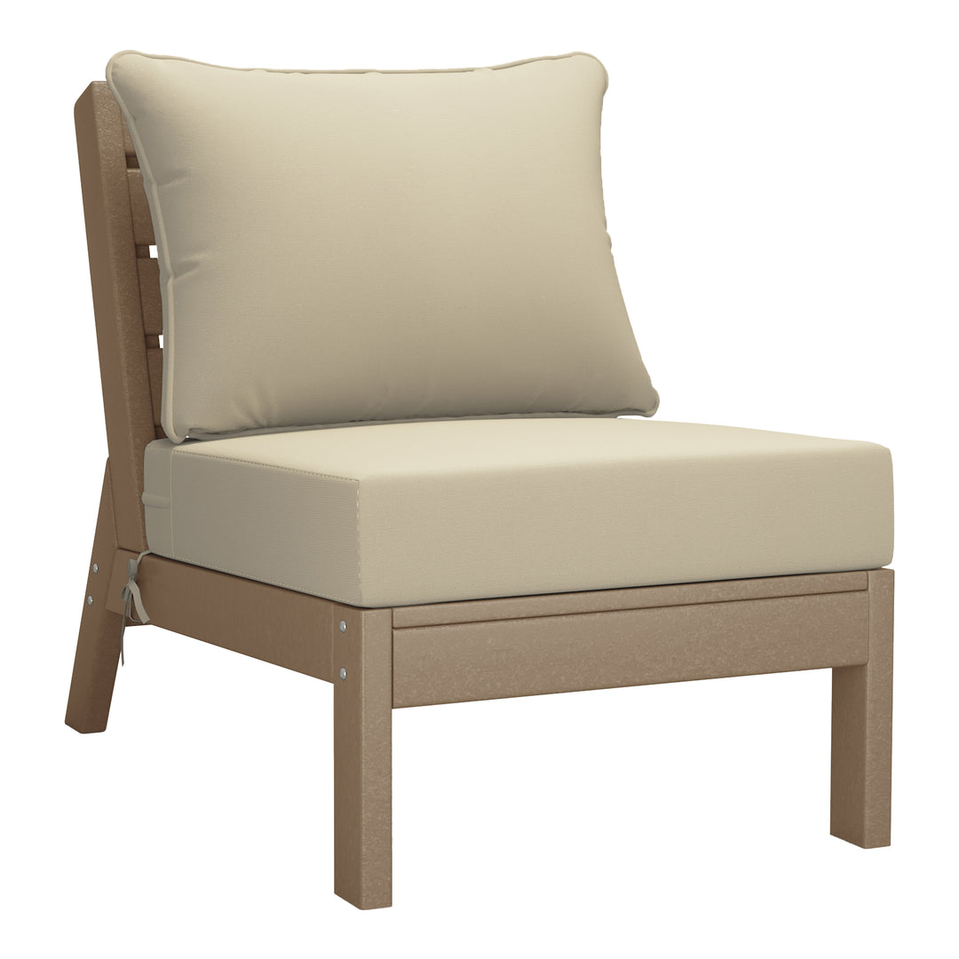 Avalon Outdoor Patio HDPE Sectional Sofa with Patio Cushions