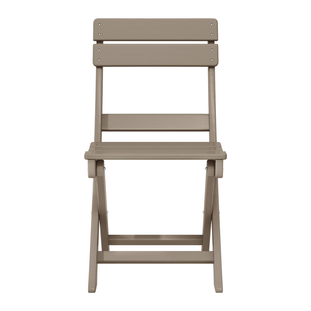 Malibu 3-Piece Outdoor HDPE Folding Patio Bistro Table and Chairs