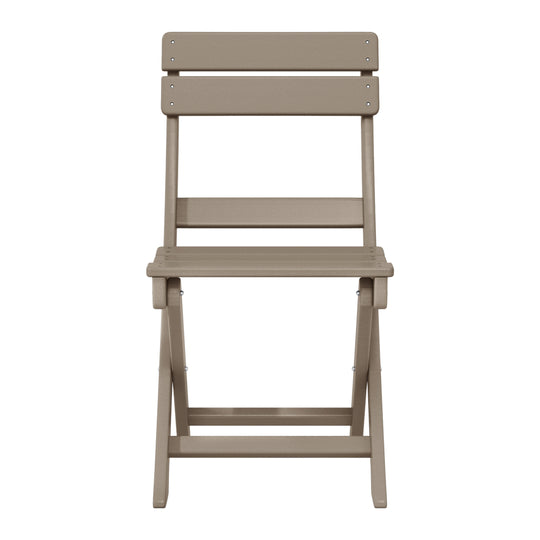 Malibu 3-Piece Outdoor HDPE Folding Patio Bistro Table and Chairs