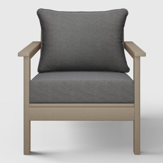 Avalon Outdoor Modern HDPE Patio Club Chair with Deep Seat Cushions