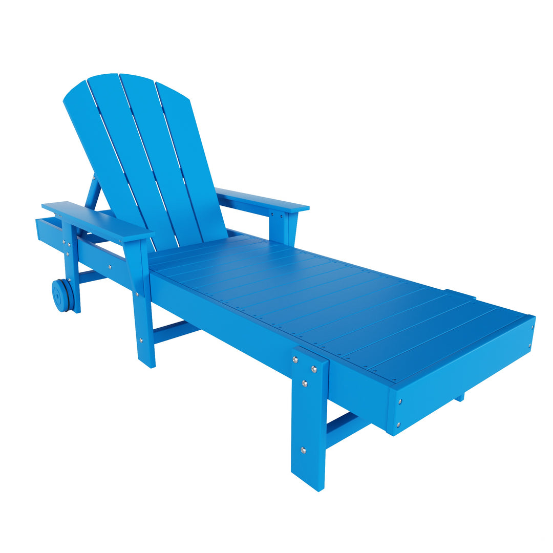 Malibu Reclining Chaise Lounge With Arms & Wheels