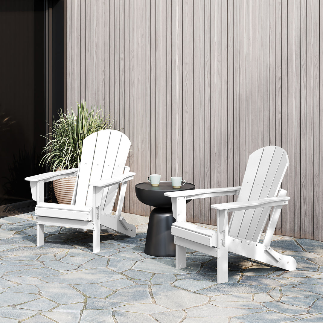 Malibu 2 piece set outdoor folding Poly Adirondack chair