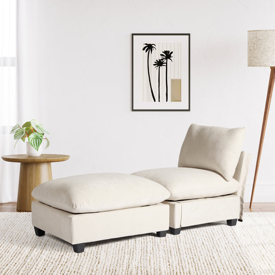 Augusta 68.5" Chenille Upholstered Indoor Chaise Lounge Chair