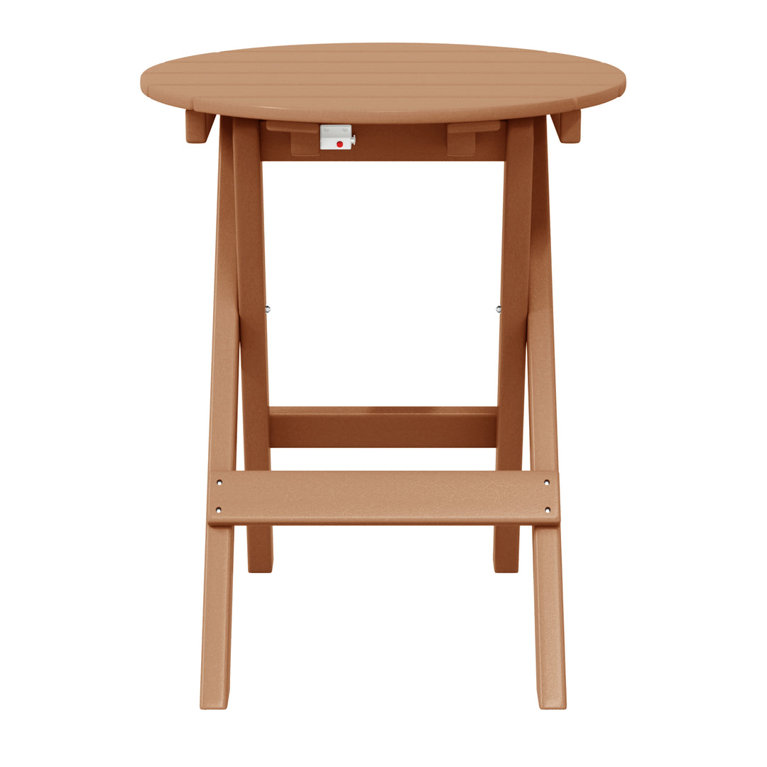 Malibu HDPE Outdoor 24.5 Inch Round Portable Folding Patio Dining Table