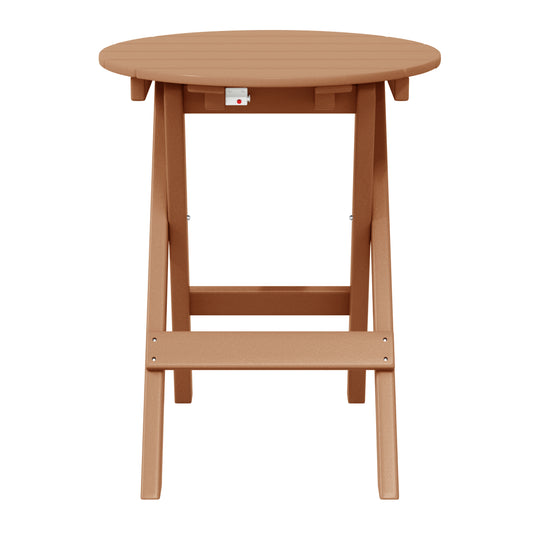 Malibu HDPE Outdoor 24.5 Inch Round Portable Folding Patio Dining Table