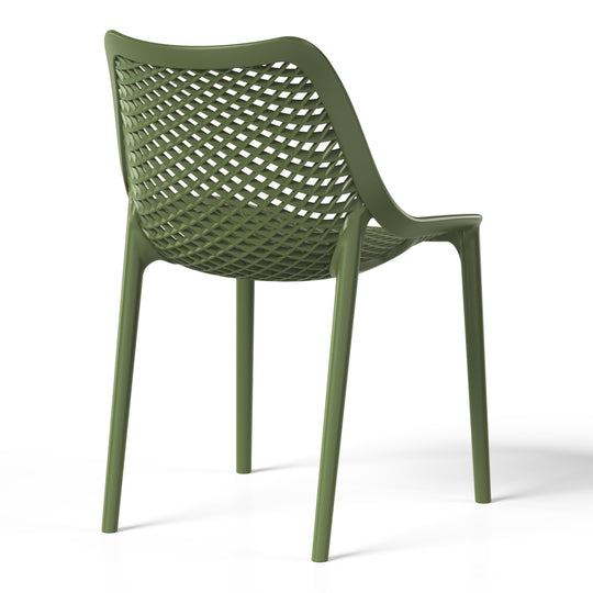 Playa Outdoor Stackable Modern Plastic Dining Chairs (Set of 2)