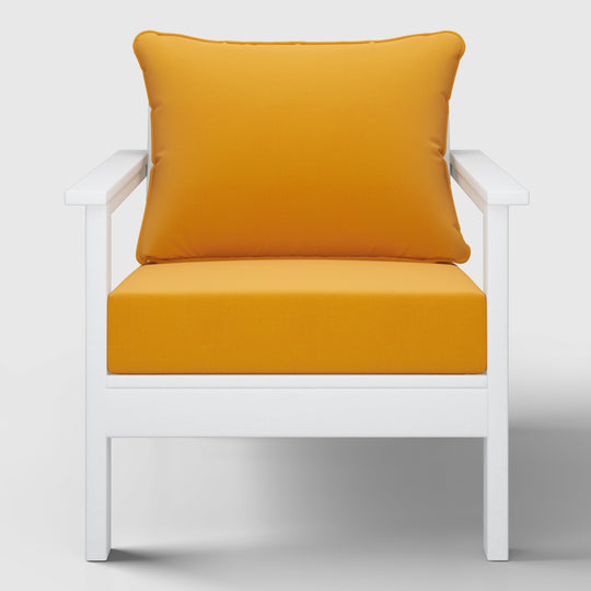 Avalon Outdoor Modern HDPE Patio Club Chair with Deep Seat Cushions