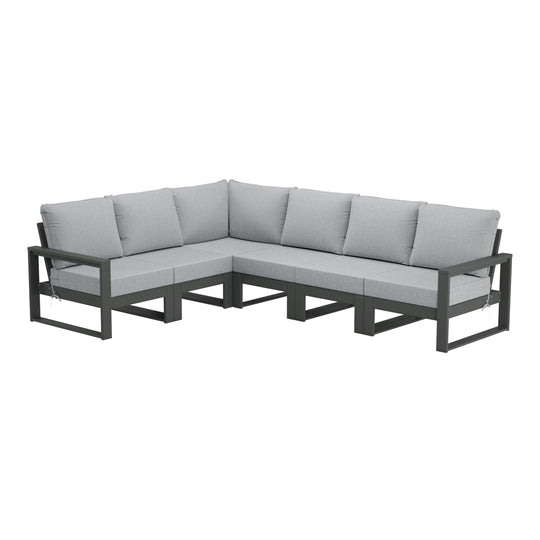 Montara 6-Piece Outdoor L-Shaped Patio Corner Sectional Sofa Conversation Set