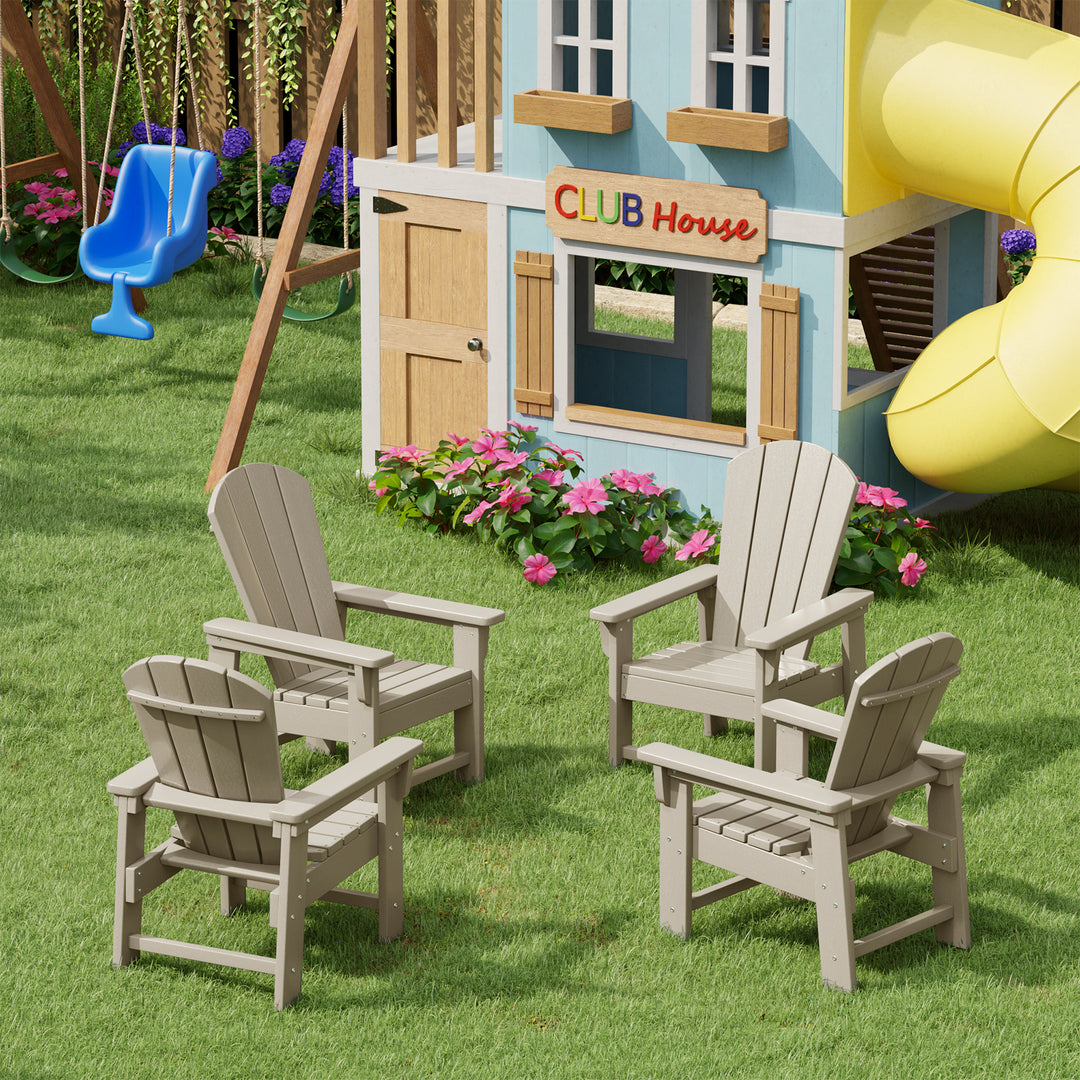 Malibu Kids Outdoor Adirondack Plastic Patio Chair (Set of 4)