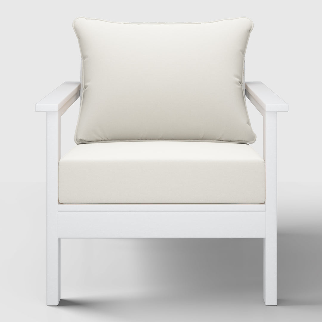 Avalon Outdoor Modern HDPE Patio Club Chair with Deep Seat Cushions