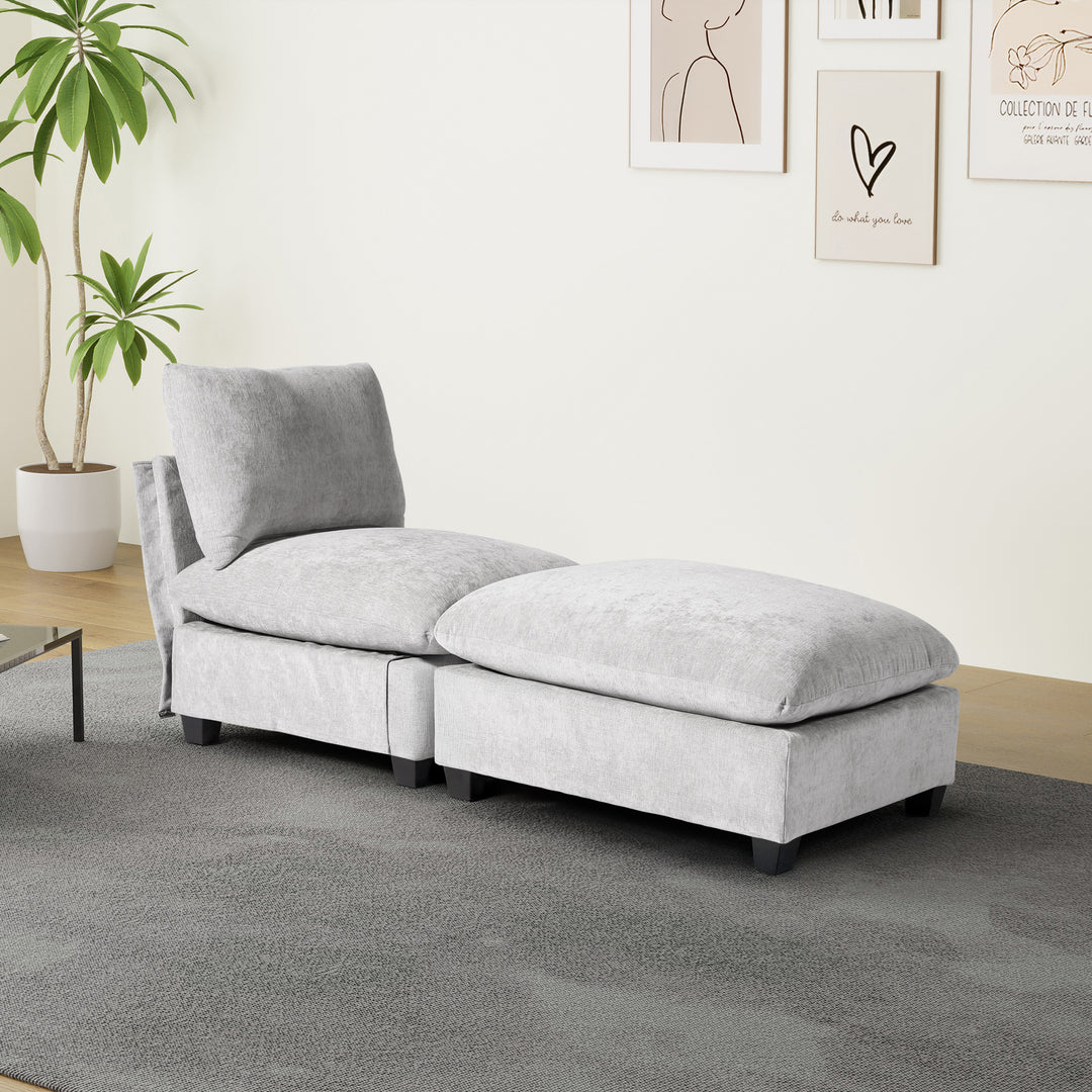 Augusta 68.5" Chenille Upholstered Indoor Chaise Lounge Chair