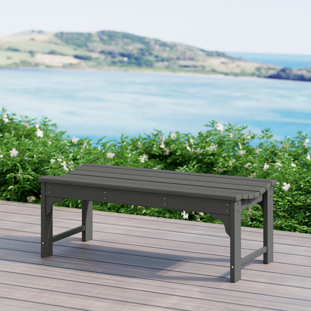 Malibu 48" length backless Poly Wood Outdoor / Garden bench