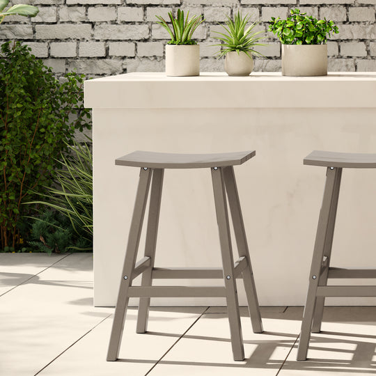 Malibu 29" height Outdoor / Patio Saddle bar stool