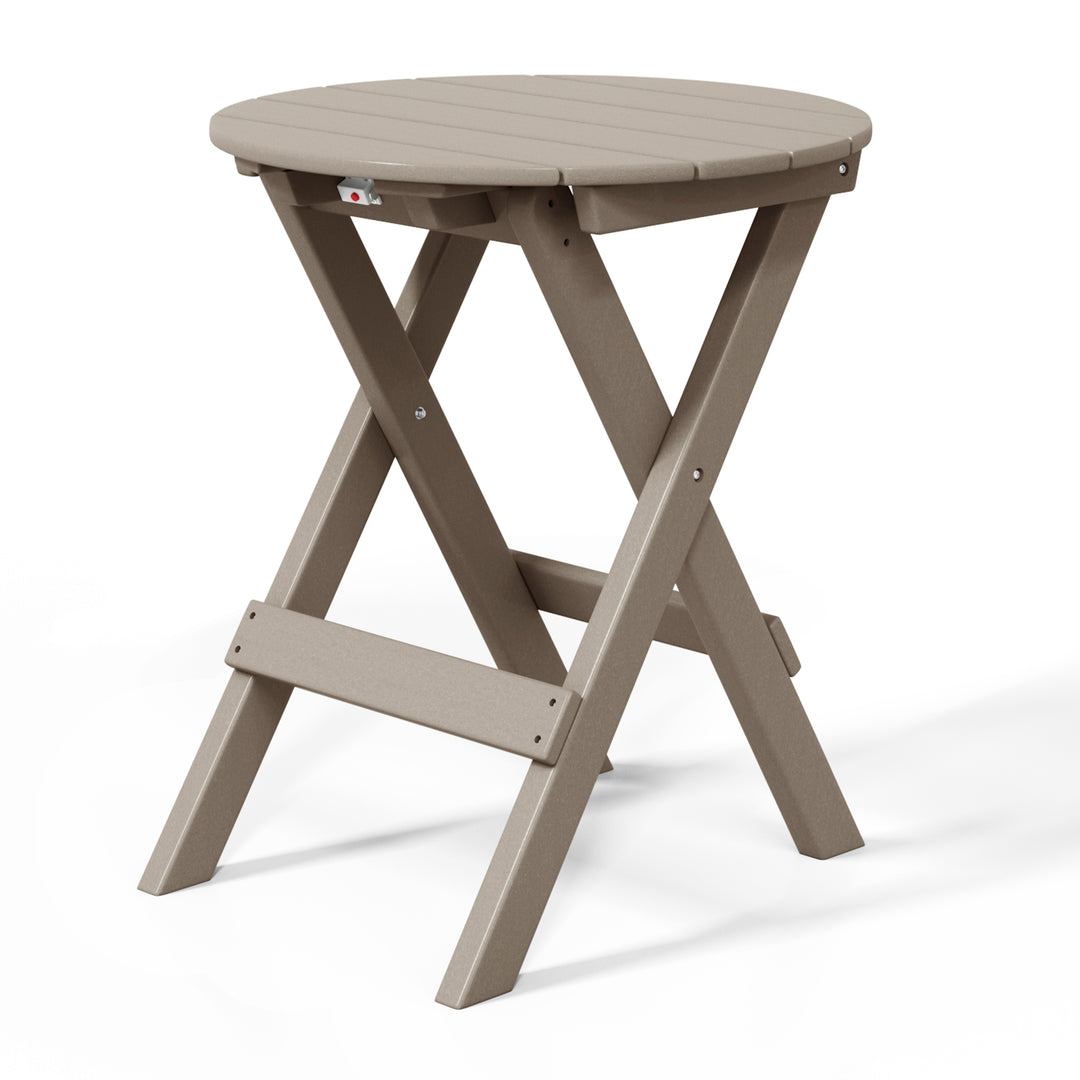 Malibu HDPE Outdoor 24.5 Inch Round Portable Folding Patio Dining Table