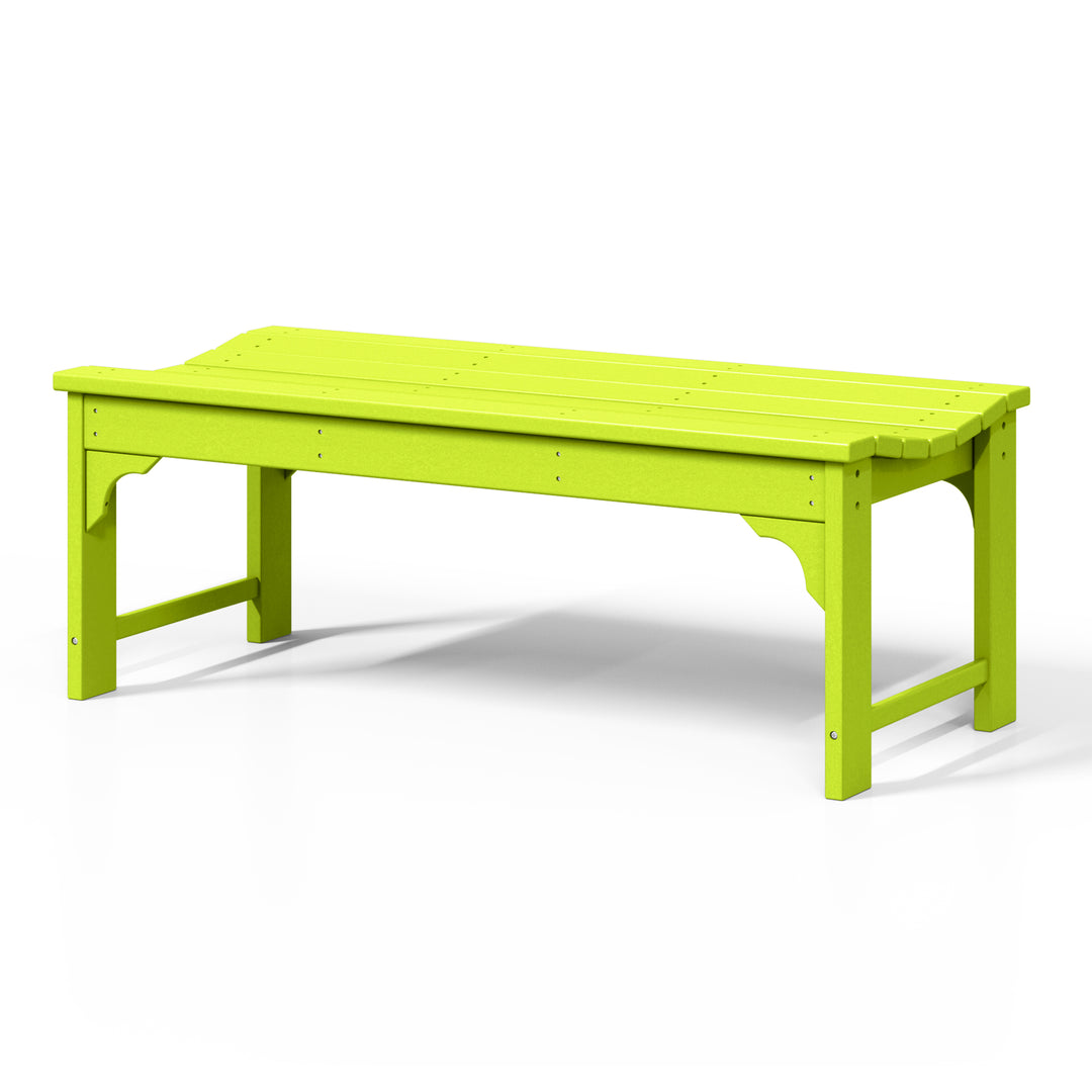 Malibu 48" length backless Poly Wood Outdoor / Garden bench