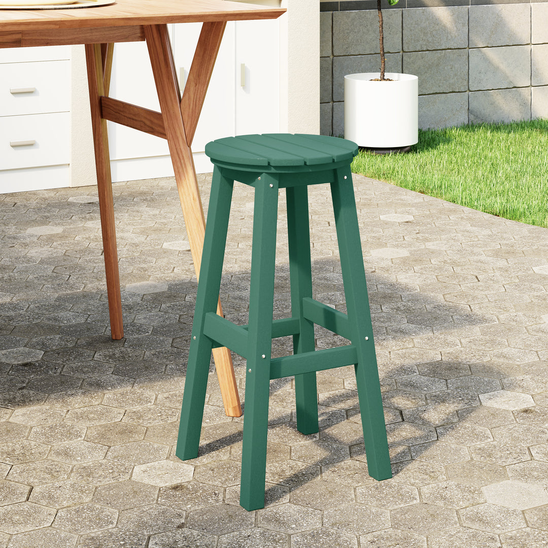 Malibu 29" HDPE Outdoor Patio Round Bar Stool