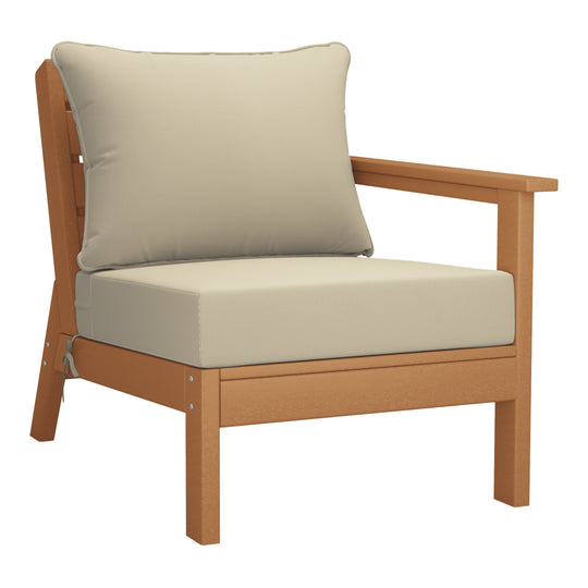 Avalon Outdoor Patio HDPE Sectional Sofa with Patio Cushions