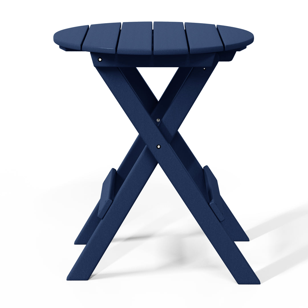 Malibu HDPE Outdoor 24.5 Inch Round Portable Folding Patio Dining Table