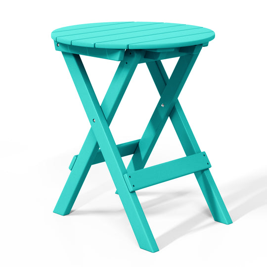 Malibu HDPE Outdoor 24.5 Inch Round Portable Folding Patio Dining Table