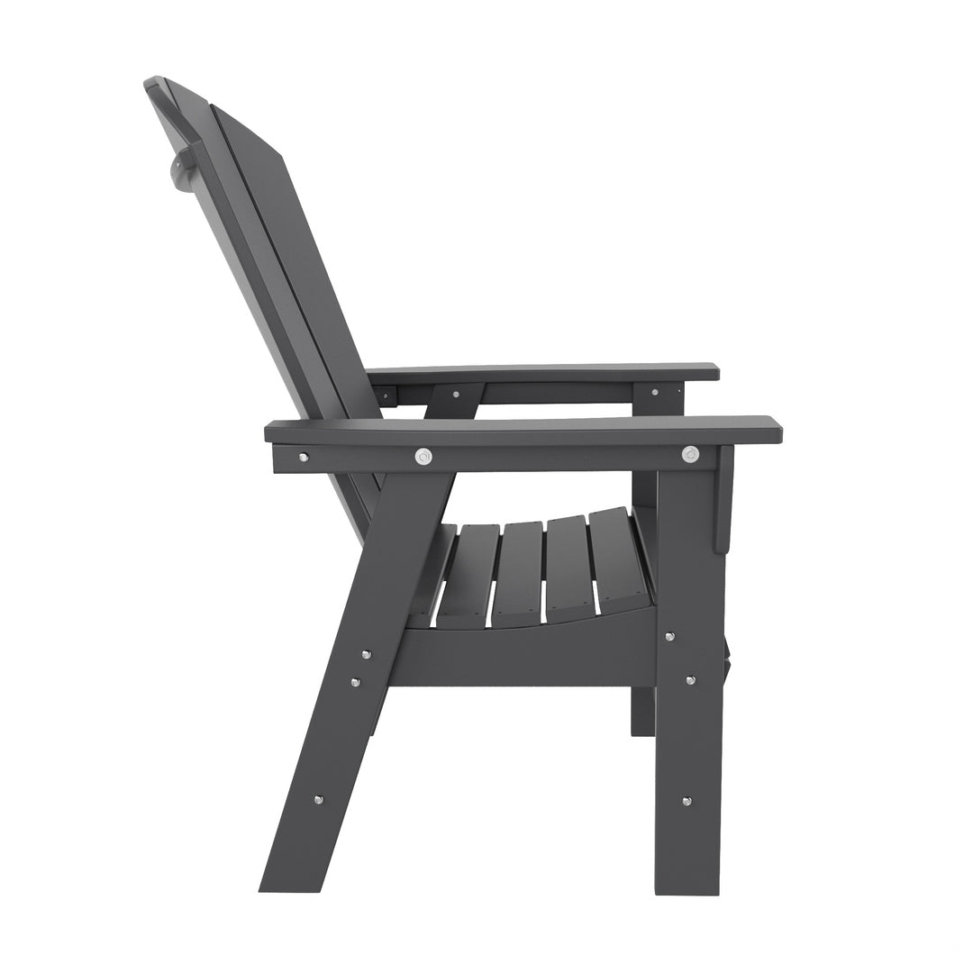 Malibu Outdoor Patio HDPE Plastic Adirondack Dining Chair