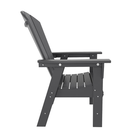 Malibu Outdoor Patio HDPE Plastic Adirondack Dining Chair