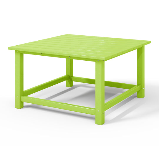 Malibu Low Outdoor HDPE Square Patio Coffee Table