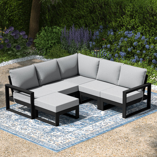 Montara 6-Piece Outdoor Patio Corner Sectional Sofa Conversation Set