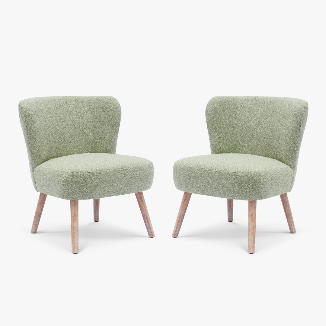 Genevieve 25" Wide Upholstered Boucle Accent Chairs (Set of 2)