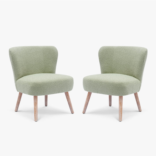 Genevieve 25" Wide Upholstered Boucle Accent Chairs (Set of 2)