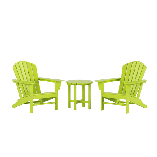 Dylan 3-Piece Outdoor Adirondack Chair with Side Table Set