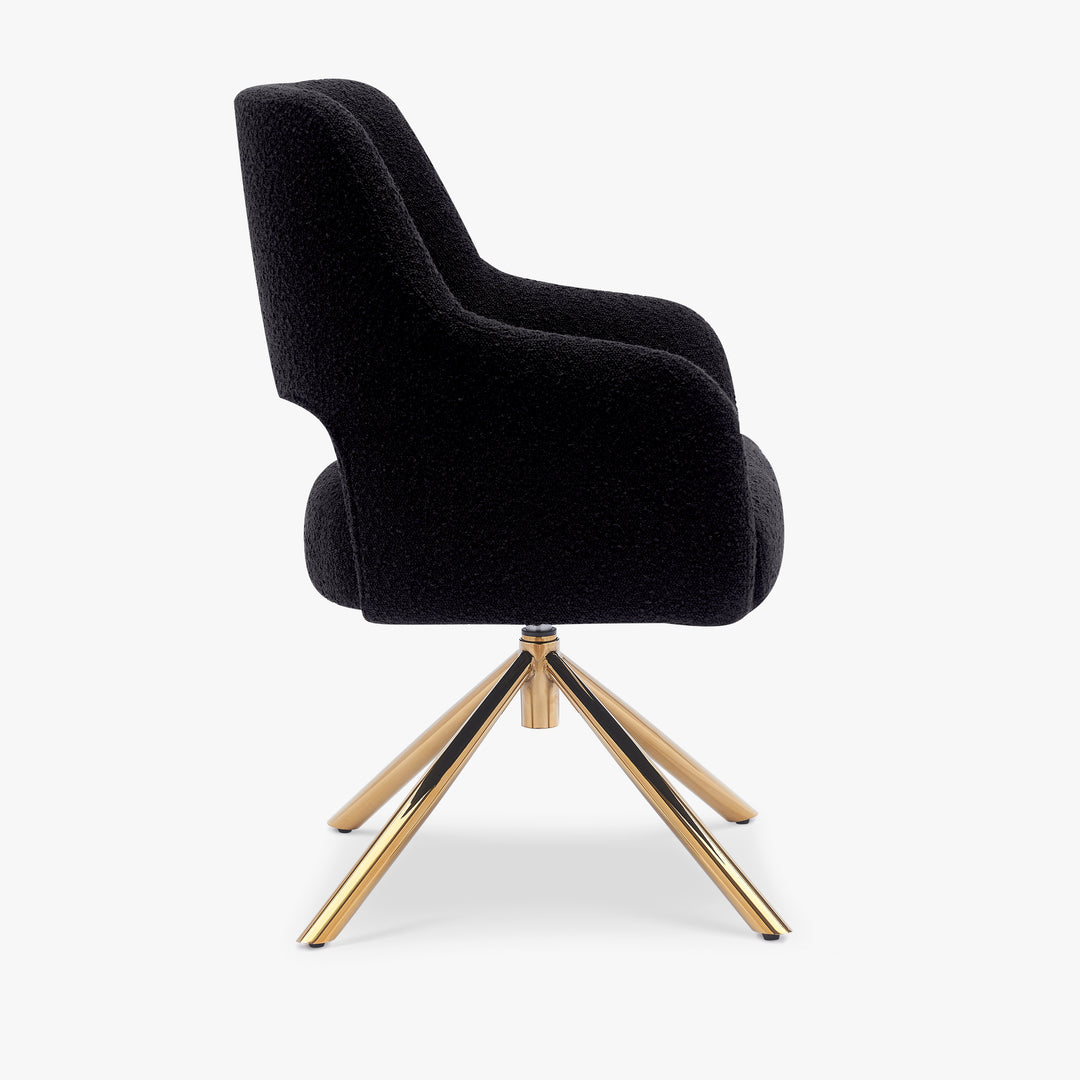 Genevieve Mid-Century Modern Wide Boucle Swivel Accent Arm Chair
