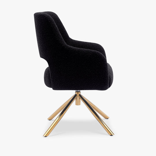 Genevieve Mid-Century Modern Wide Boucle Swivel Accent Arm Chair