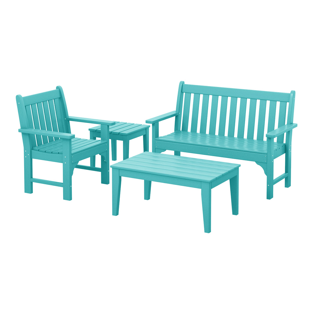 Malibu 4-Piece HDPE Outdoor Patio Furniture Couch Set