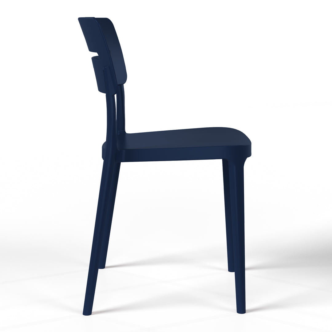 Playa Outdoor Modern Stackable Plastic Patio Dining Chairs (Set of 2)